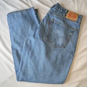 Levi's 550 Jeans Men's 38x32 Relaxed Fit Tapered Blue Denim Flawed